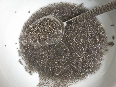 A stock photo of whole chia seeds.  Pulverized ones are not this pretty.